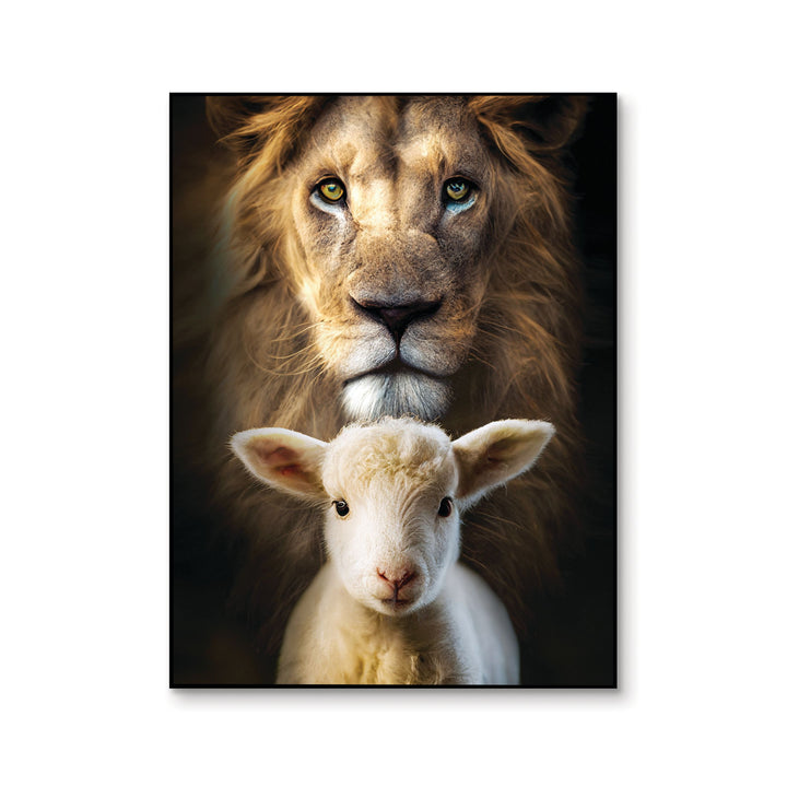 Lion & Lamb Portrait Printed Art