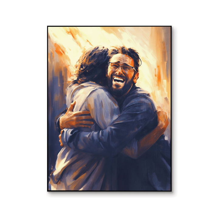 Hugging Man Printed Art