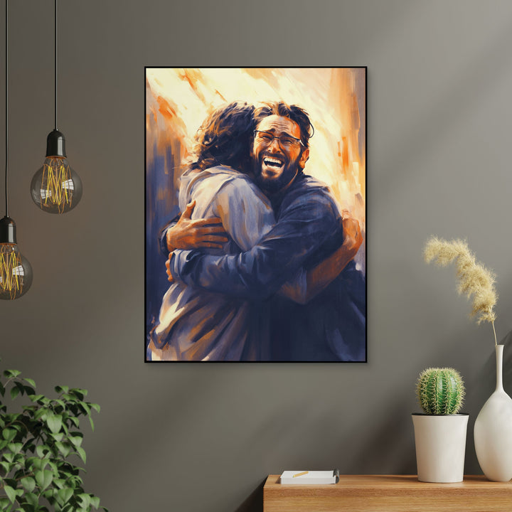 Hugging Man Printed Art