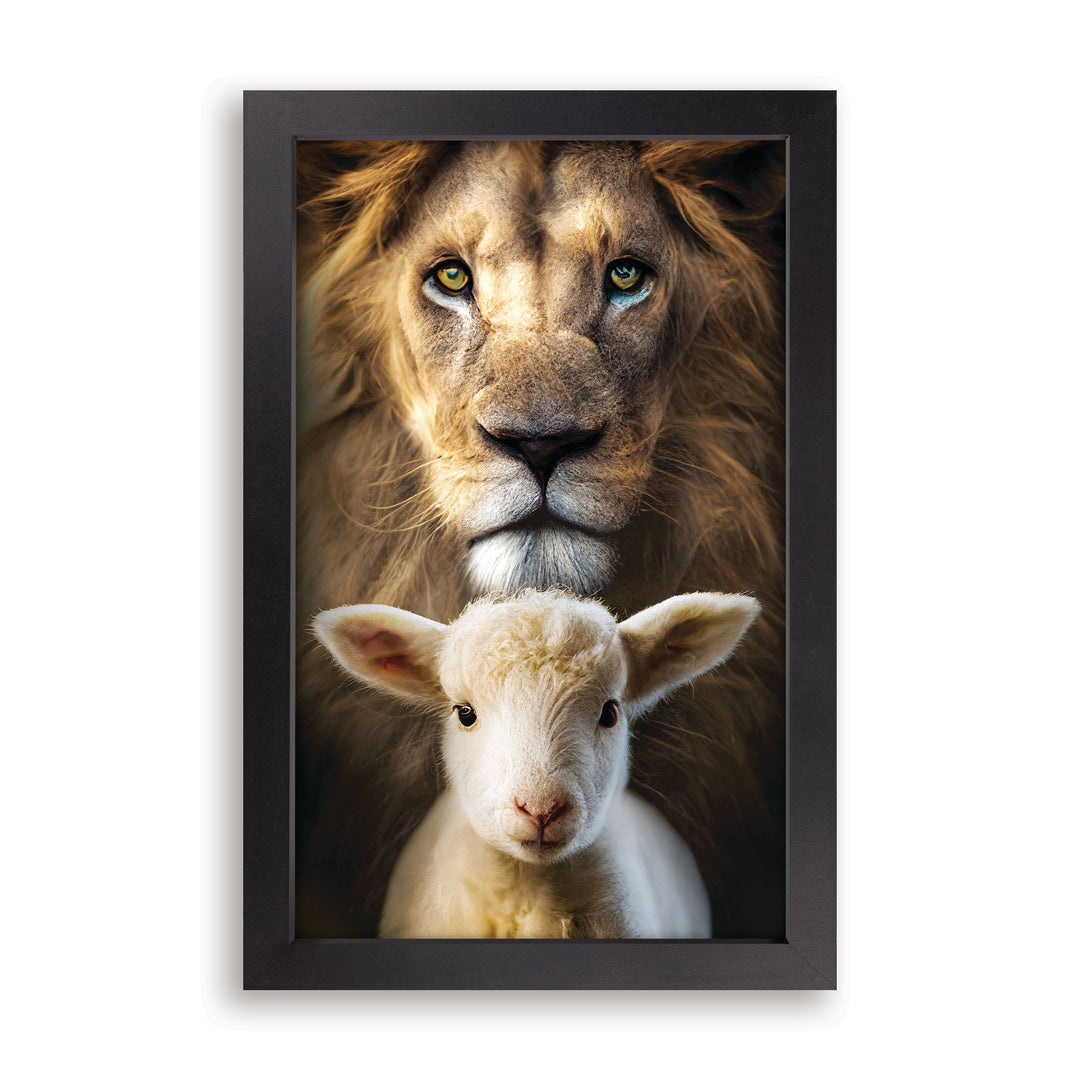 Lion & Lamb Portrait Framed Art