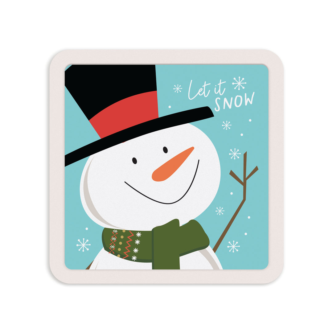 Let It Snow Snowman Mini Ceramic Sign