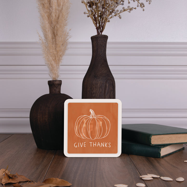 Give Thanks Mini Ceramic Sign