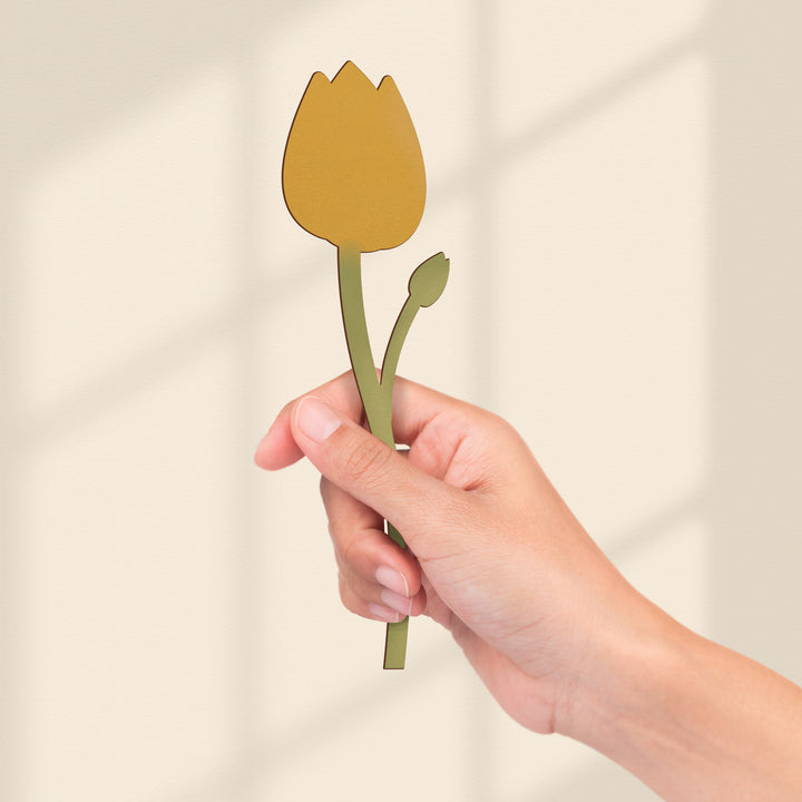 Yellow Tulip Wooden Flower