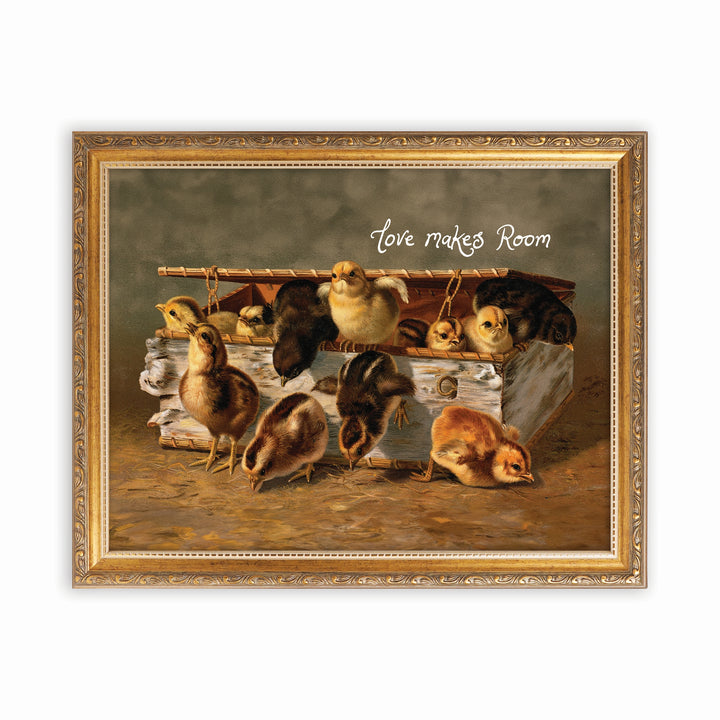 Love Makes Room Gold Framed Linen