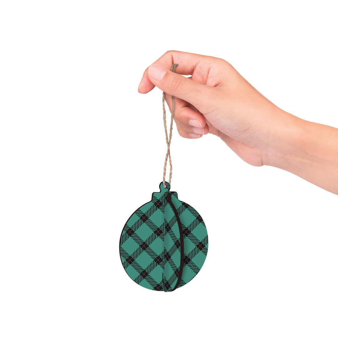Green Plaid Pattern Ornament