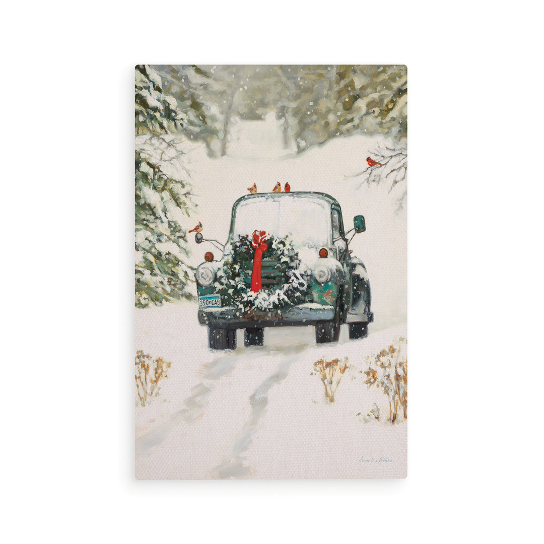 Vintage Car Wooden Postcard
