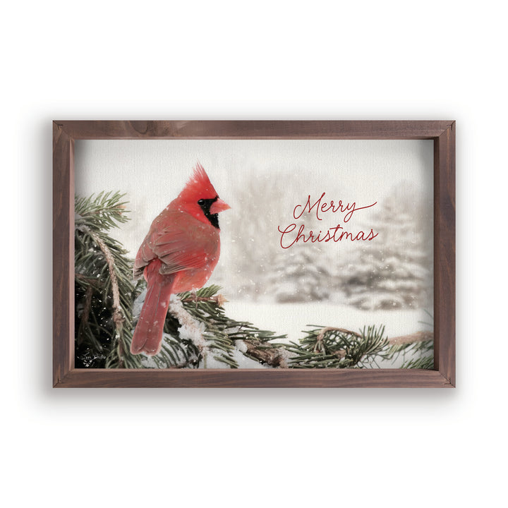 Merry Christmas Cardinal Framed Art