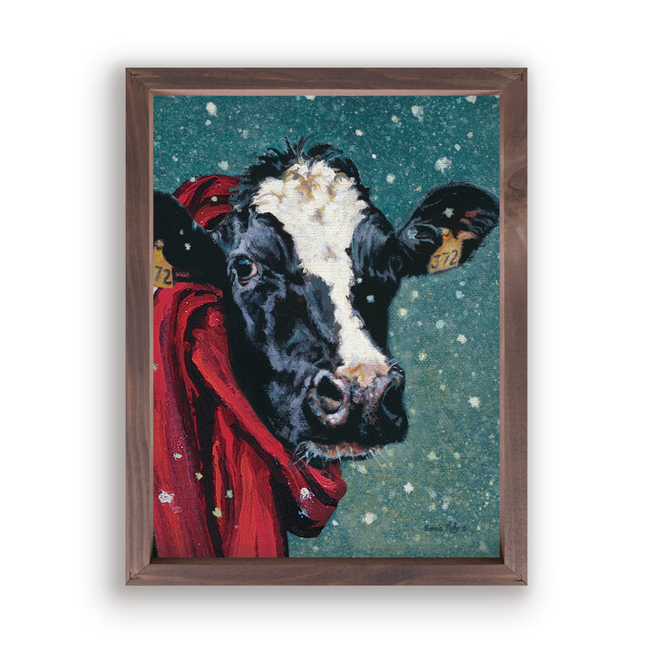 Cow With Scarf Framed Art