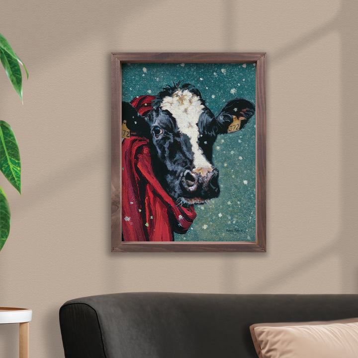 Cow With Scarf Framed Art