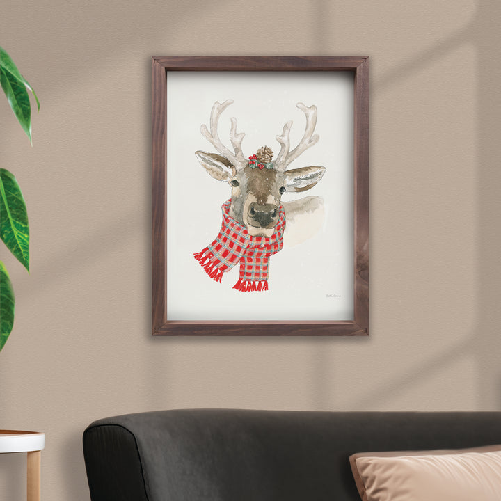 Deer With Scarf Framed Art