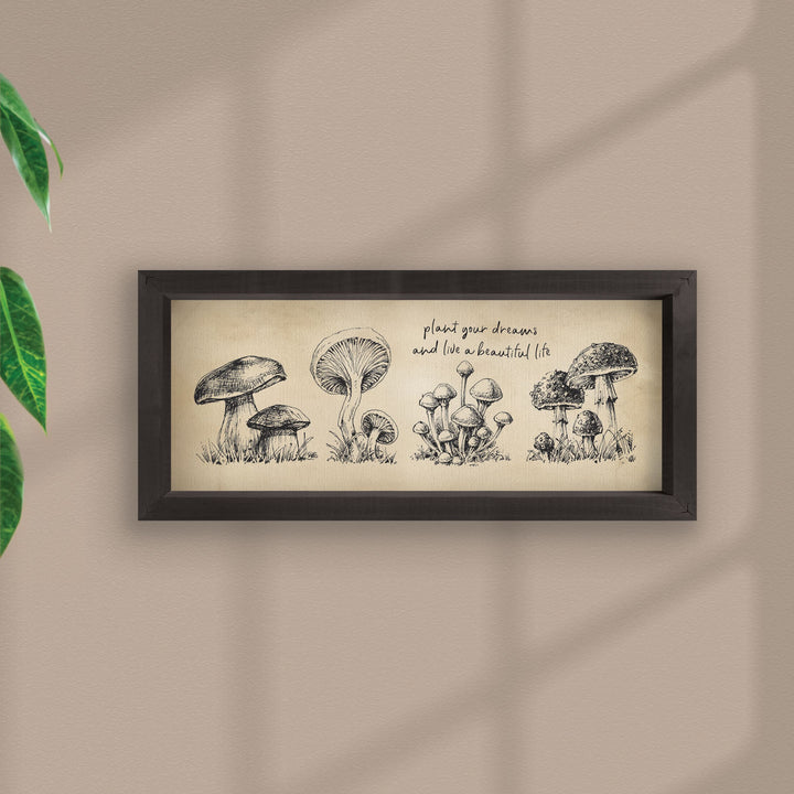 Plant Your Dreams And Live A Beautiful Life Framed Linen