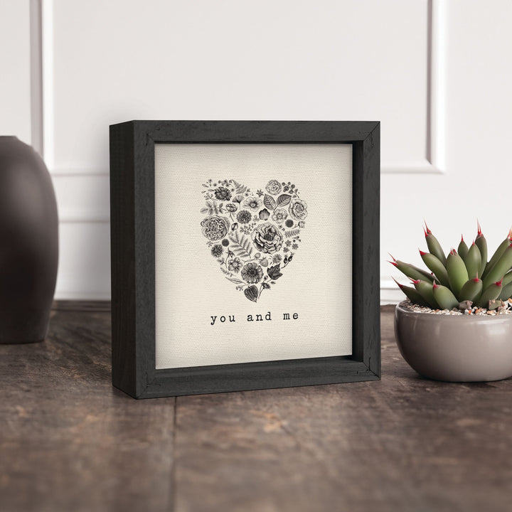 You And Me Framed Linen