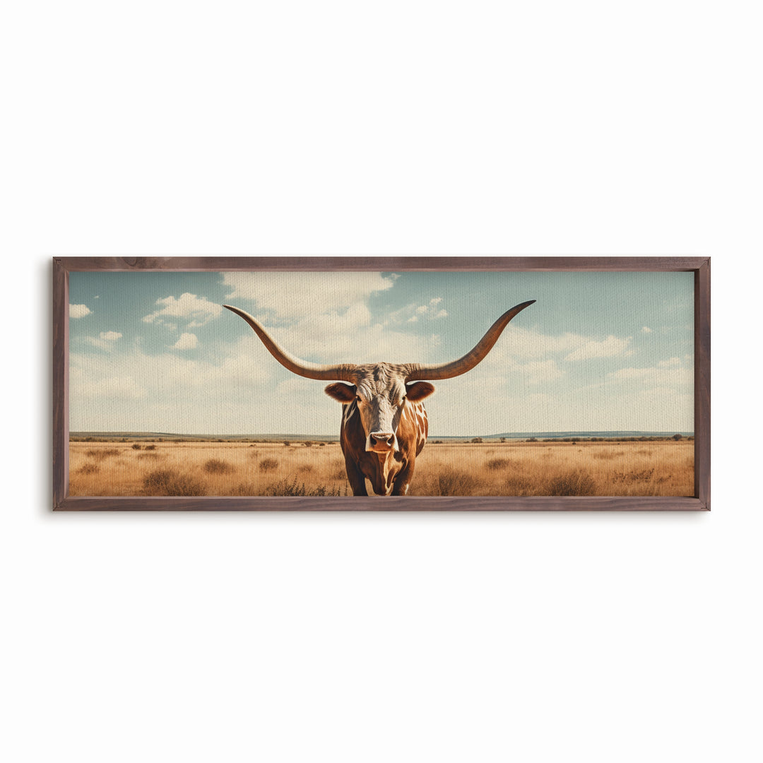 Longhorn 35X13 Framed Linen