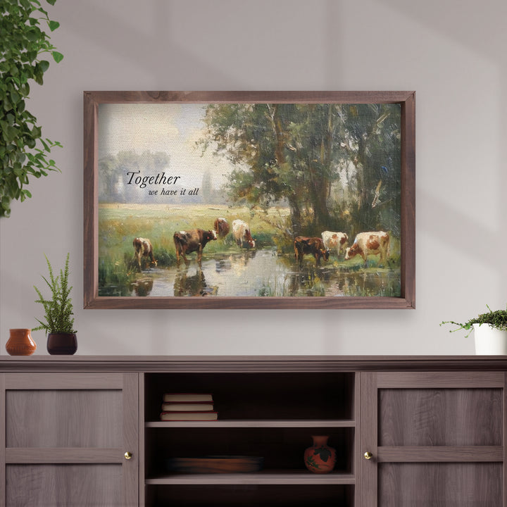 Together We Have It All Framed Linen