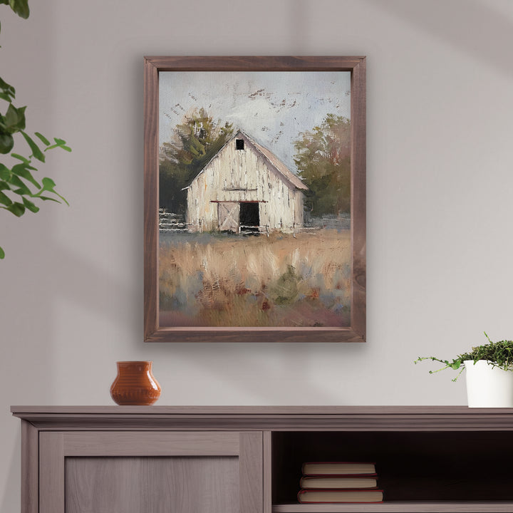 White Barn 13X17 Framed Linen