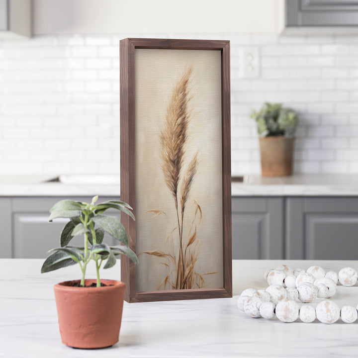 Wheat Stalk 5X13 Framed Linen