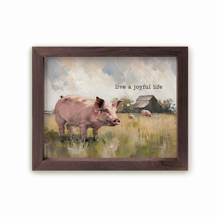 Live A Joyful Life Framed Linen