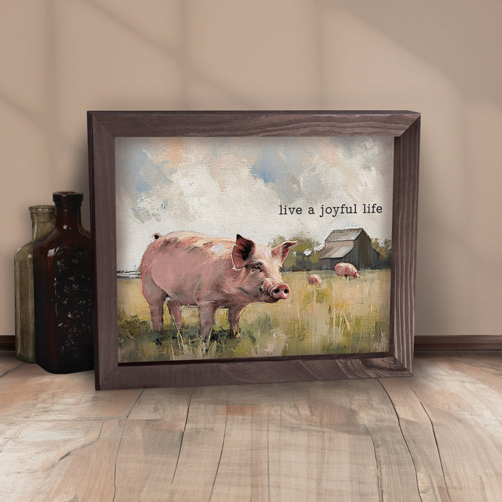 Live A Joyful Life Framed Linen