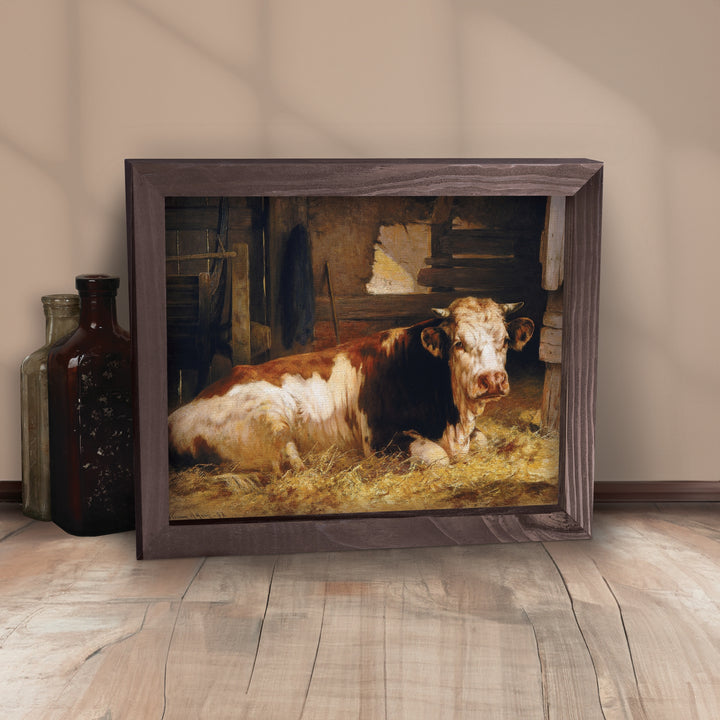 Cow Framed Linen