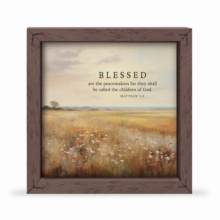 Blessed Are The Peacemakers Framed Linen