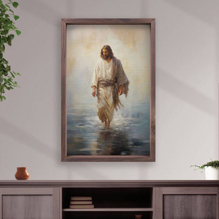 Jesus Walking On Water Framed Art