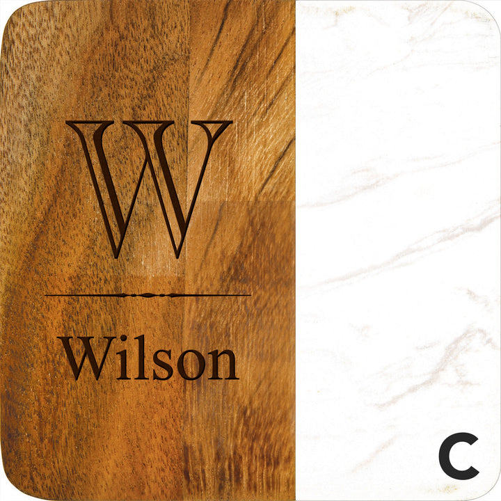 Personalized Faux Marble Coasters, 4-pack