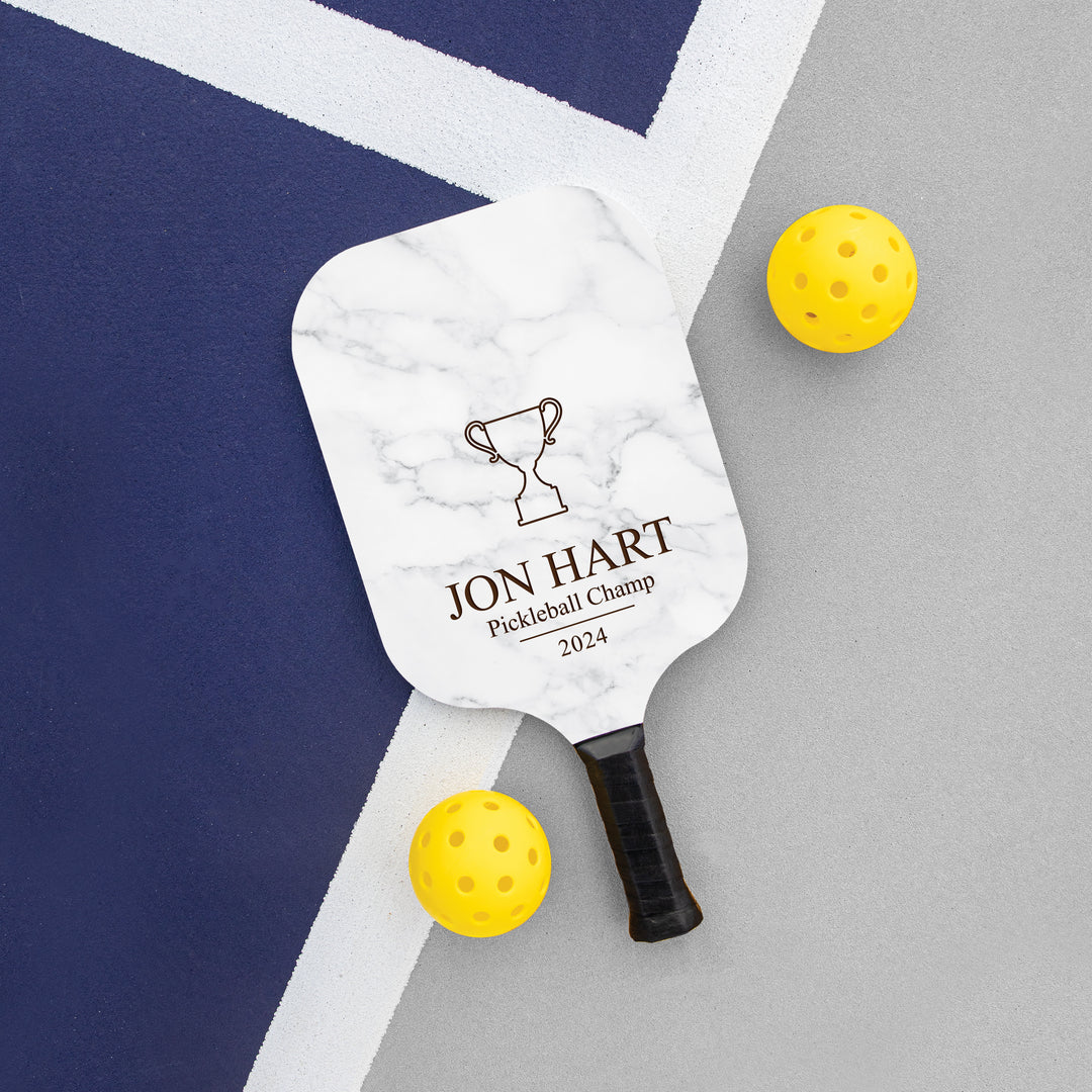 Personalized Marble Pattern Pickleball Paddle