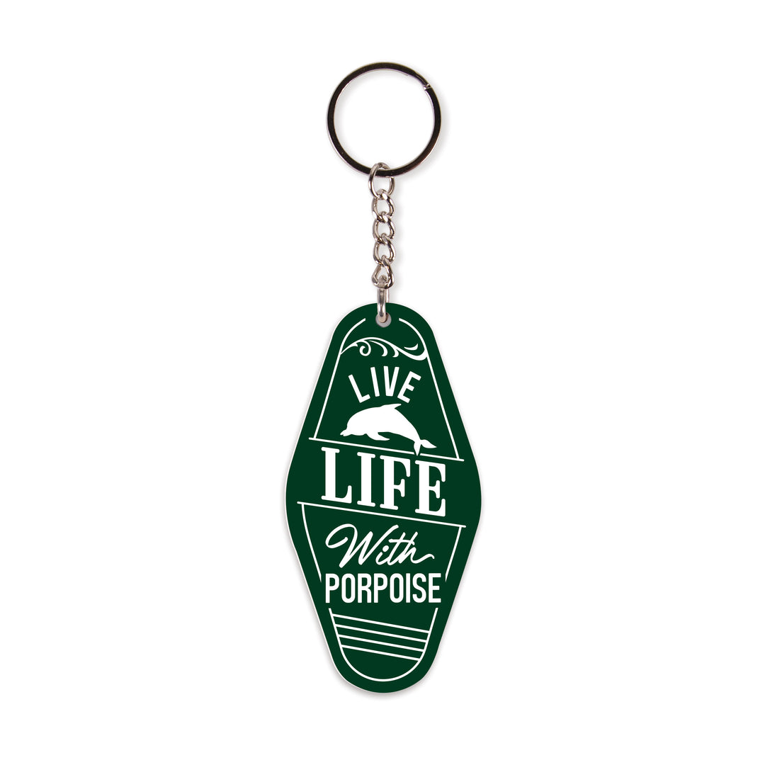 **Live Life With Porpoise Vintage Engraved Key Chain