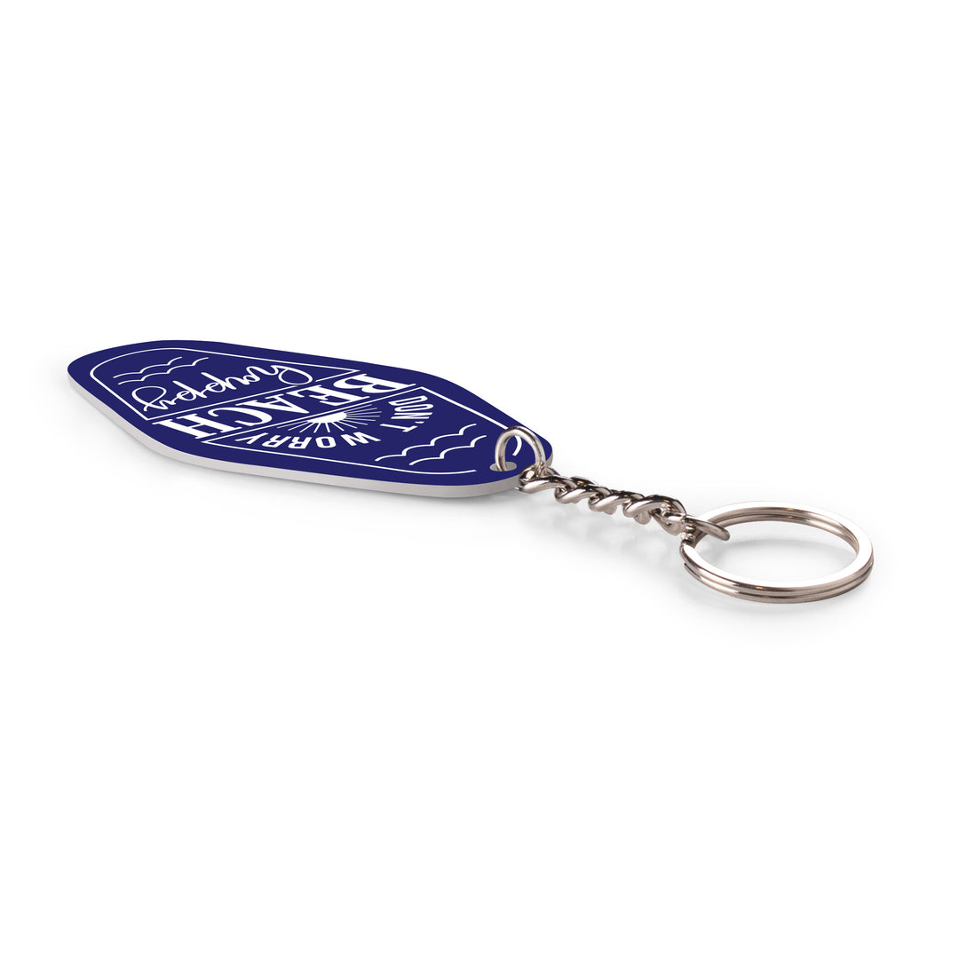 **Don't Worry Beach Happy Vintage Engraved Key Chain