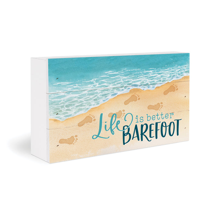 **Life is Better Barefoot Tabletop Pallet Décor