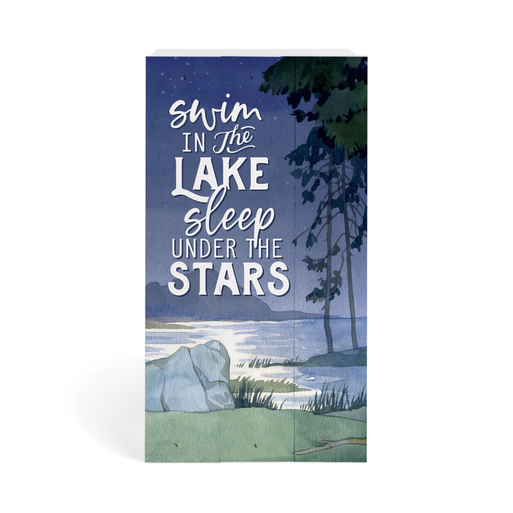 **Swim In The Lake Sleep Under The Stars Tabletop Pallet Décor