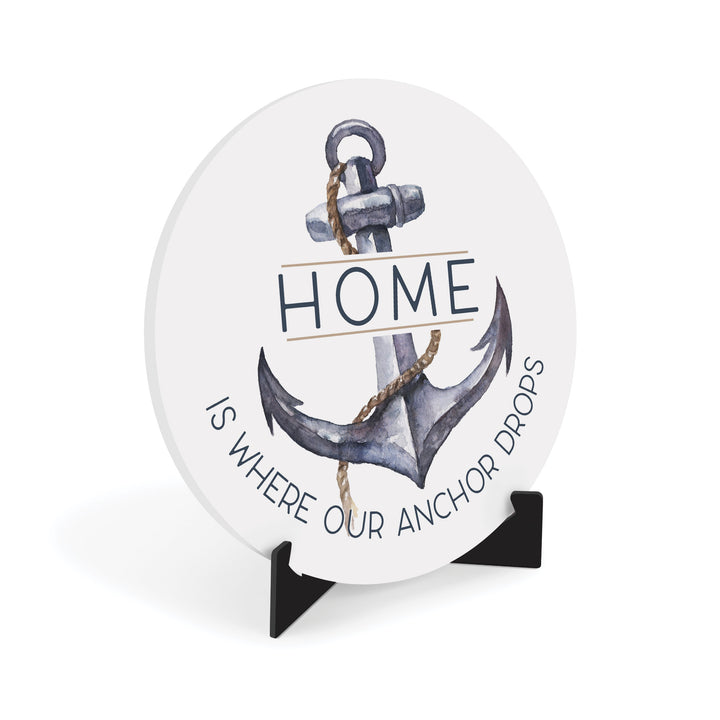 **Home Is Where Our Anchor Drops Ornate Tabletop Décor with Easel
