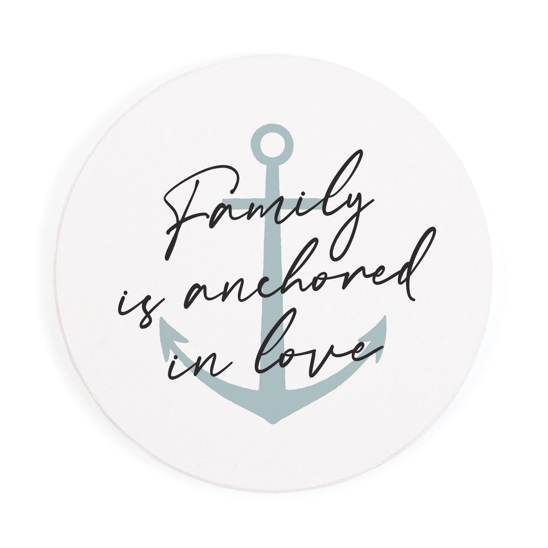 **Family is Anchored in Love Ceramic Coaster