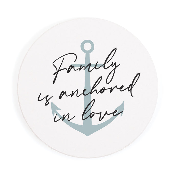 **Family is Anchored in Love Ceramic Coaster
