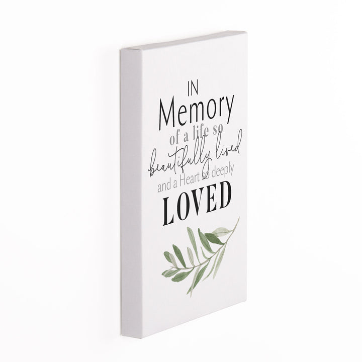 In Memory Of A Life So Beautifully Lived And Heart Canvas Décor