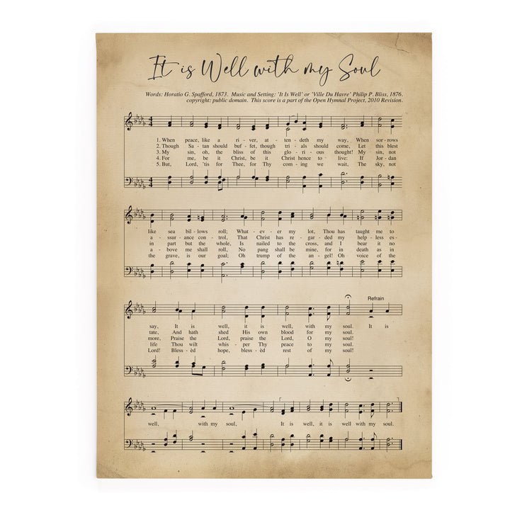 It Is Well With My Soul Hymn Canvas Décor