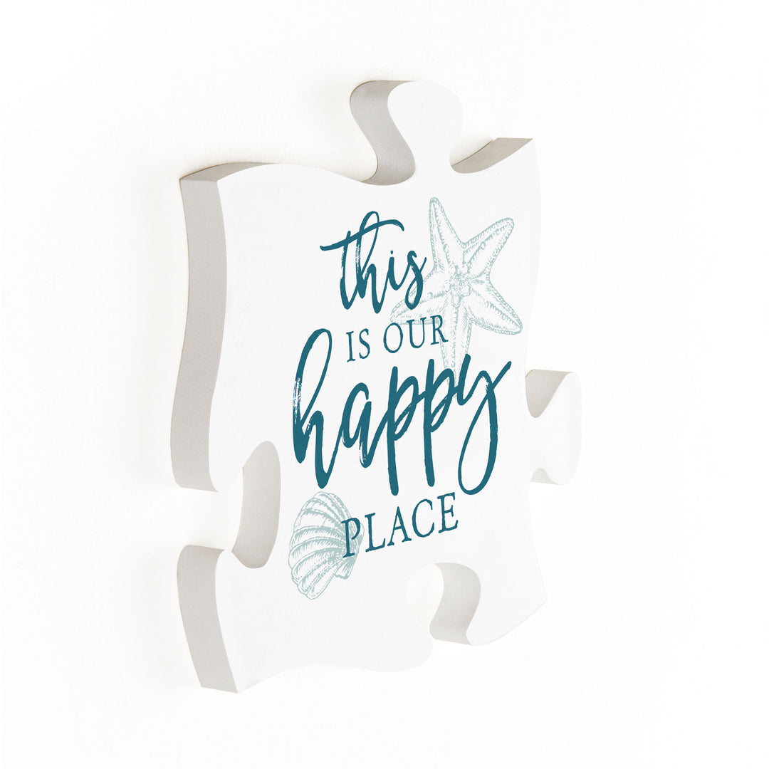 **This Is Our Happy Place Mini Puzzle Piece Décor