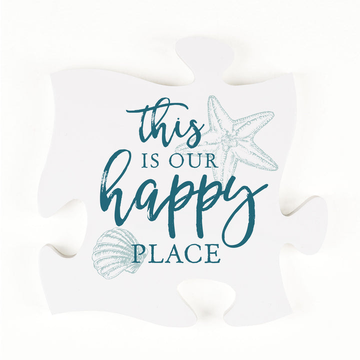 **This Is Our Happy Place Mini Puzzle Piece Décor