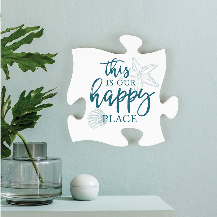 **This Is Our Happy Place Mini Puzzle Piece Décor