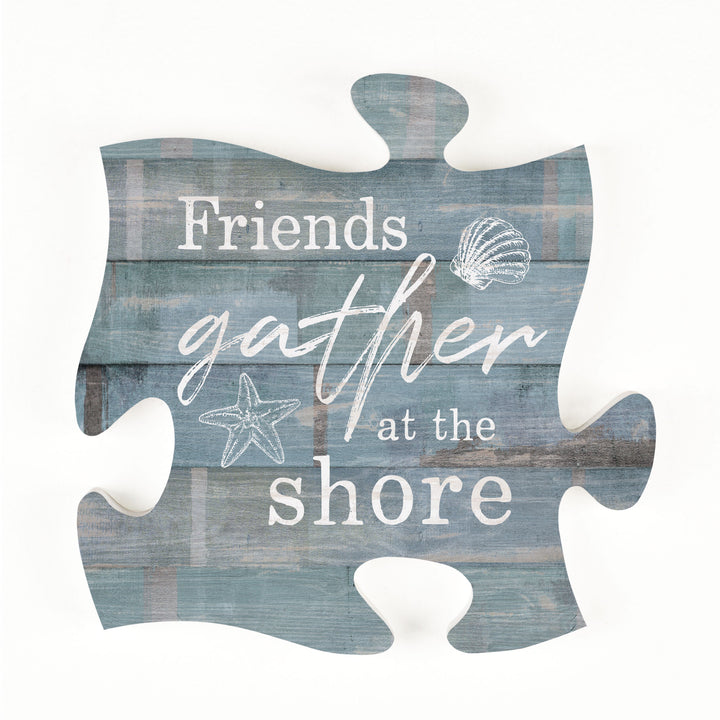 **Friends Gather At The Shore Mini Puzzle Piece Décor