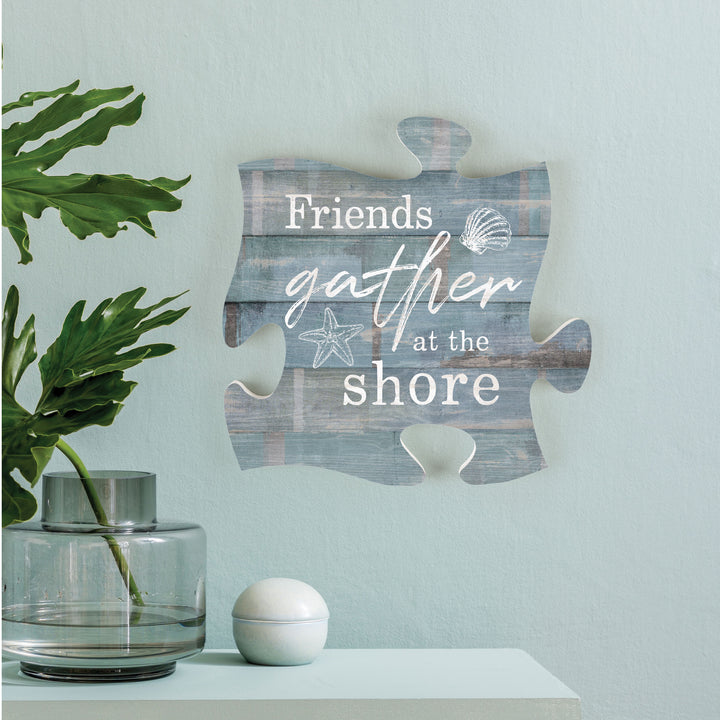 **Friends Gather At The Shore Mini Puzzle Piece Décor