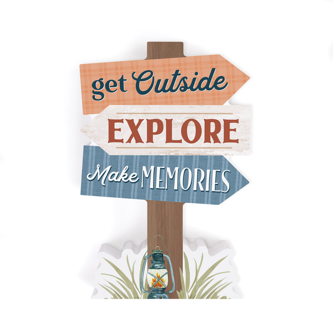 **Get Outside Explore Make Memories Arrow Sign Shape Décor