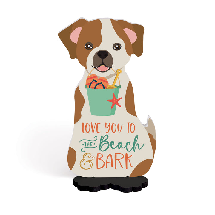 **Love You to The Beach And Bark Dog Shape Décor