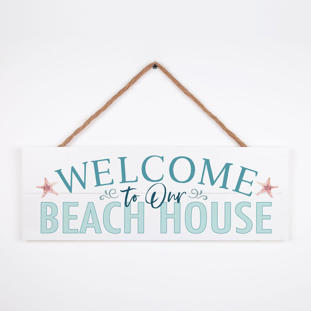 **Welcome To Our Beach House Outdoor Hanging Sign